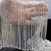 50cm Metal Rhinestones Chain Tassel Ribbon Glitter Glass Rhinestone Fringe Trim Crystal Applique Banding DIY Shoes Dress Crafts