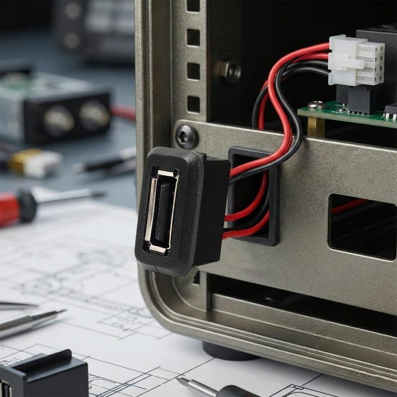 Разъем USB 2.0 Female для крепления на панель, жгут проводов, тип под пайку, USB 2.0 разъем зарядного порта для автомобиля, грузовика, камеры видеонаблюдения
