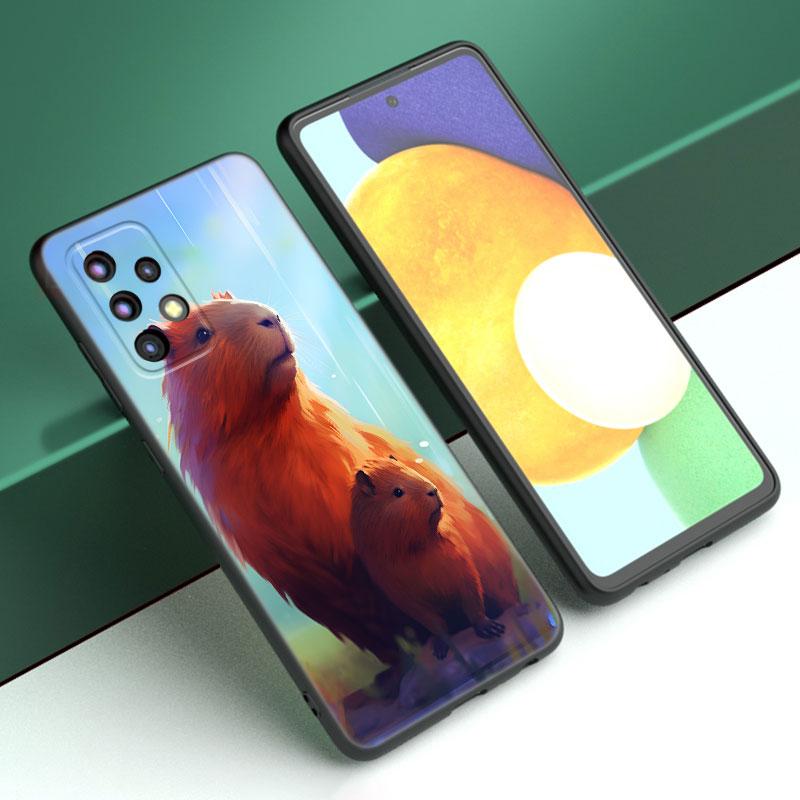 Cute Cartoon Capybara Case For Samsung A13 A22 A24 A32 A23 A25 A34 A35 A52S A53 A54 A55 A73 5G A12 A14 A15 A31 A33 A50 A51 A72