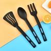 Mini Black Nylon Kitchen Utensils Set - 3-Piece Heat-Resistant Cooking Tools for All Ages