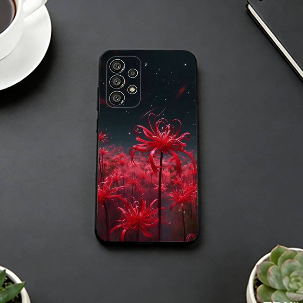 Красный Паук Лилия L Чехол для Телефона Для Samsung S25,S24,S21,S22,S23,S30,Ultra,S20,Plus,Fe,Lite,Note,10,Черная Крышка