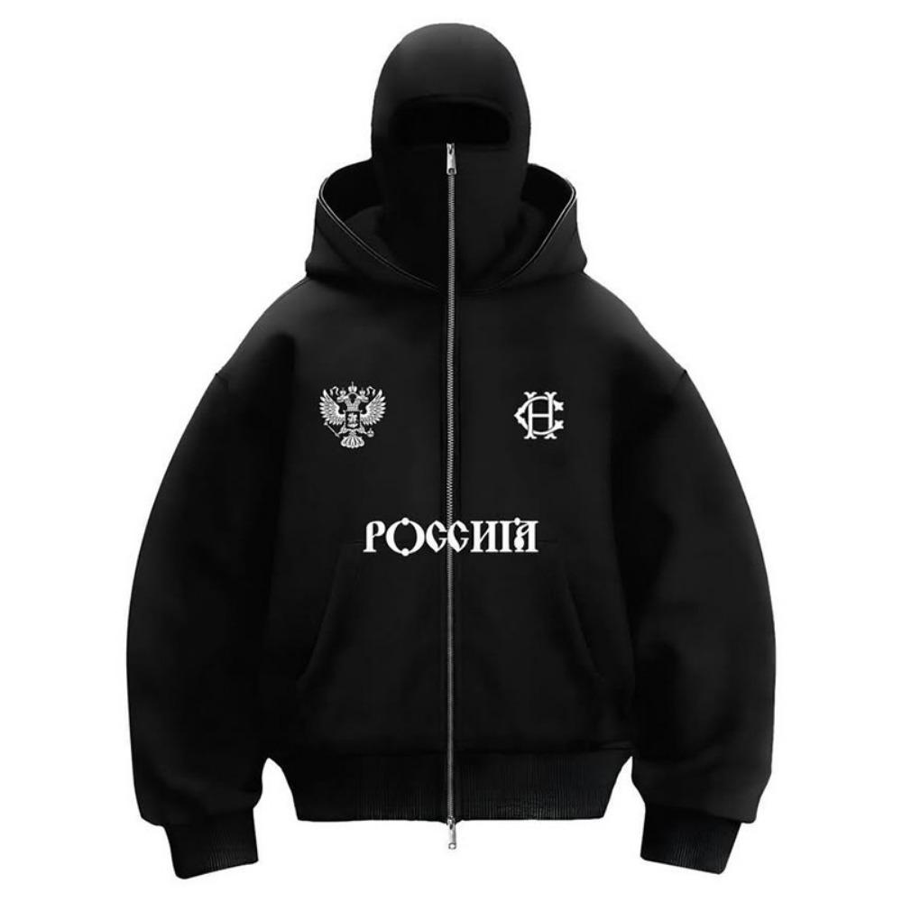 Trendy Fleece Double Hat Hoodie with Unique Design, Unisex Loose Fit Y2K Sweatshirt for Fall/Winter