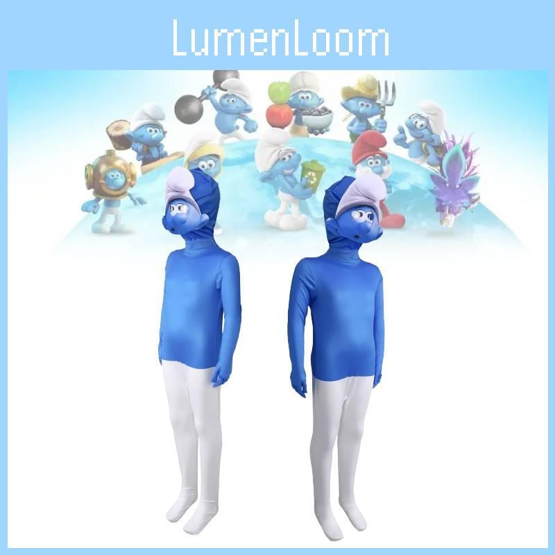 Костюм Смурфиков для косплея, сезонный, комбинезон, персонажи анимации, вечеринка на Хэллоуин