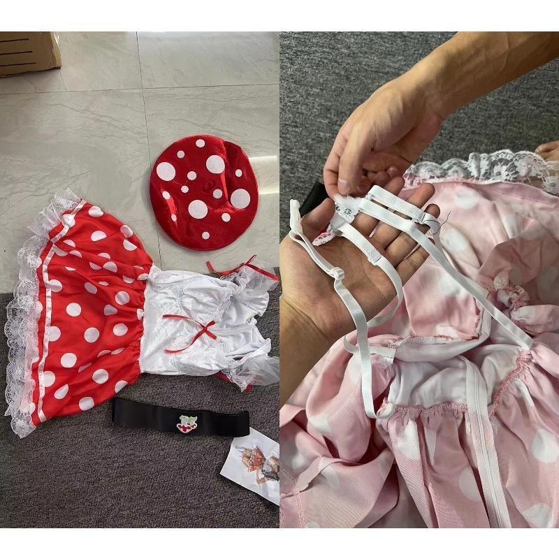 Игривый костюм Микки Мауса, большое платье в горошек для Хэллоуина, костюм, сделанный ведущей танцовщицей Минни