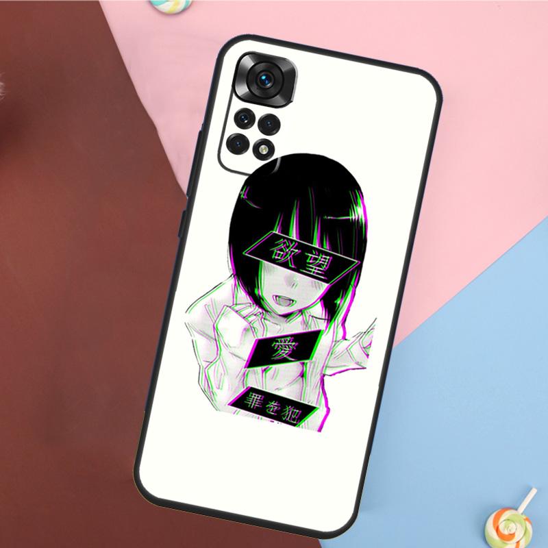 Грустная японская эстетичная арт-обложка для Xiaomi Redmi Note 14 13 12 9 10 11 Pro 9S 10S 11S 12S Redmi 14C 10C 12C 13C Чехол