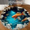 1 шт. Круглый коврик с 3D-рисунком плавающих золотых рыбок, нескользящий коврик для пола для гостиной, спальни, ванной комнаты, украшение для дома на праздник