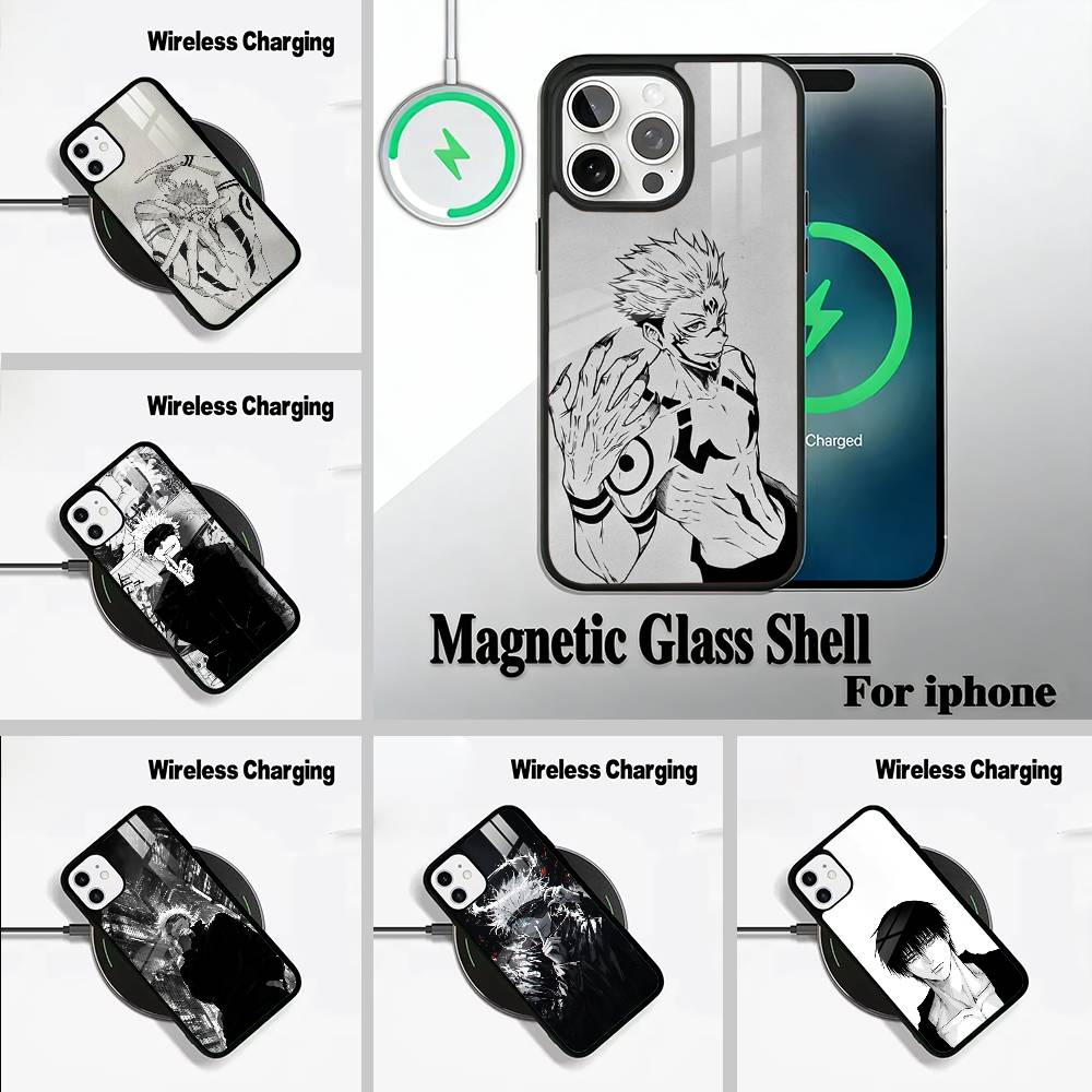 Popular-Anime--Jujutsu -Kaisen Phone Case For IPhone17 16 15 14 13 12 11 Pro Max 16/15/14Plus Wireless Charger Cover Funda
