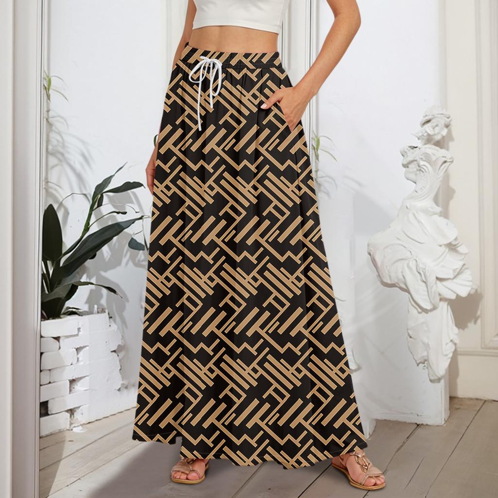 Женские струящиеся расклешенные юбки-макси с оборками и эластичным поясом, элегантные многослойные длинные юбки в стиле бохо