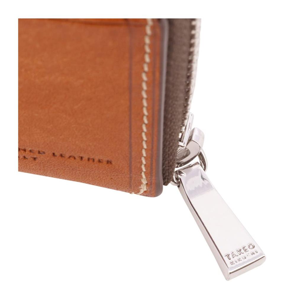 Кошелек для монет из натуральной кожи 780611 Margo II, круглый чехол для карт на молнии, чехол для монет из воловьей кожи зеленого цвета [Takeo Kikuchi] для мужчин [05]