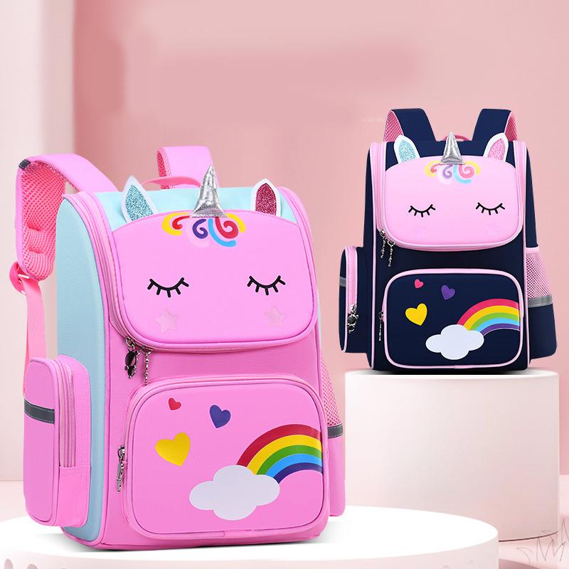 Student Backpack Children Cute Unicorn Pattern Backpack Shoulder Strap with Reflective Strip School Rucksack