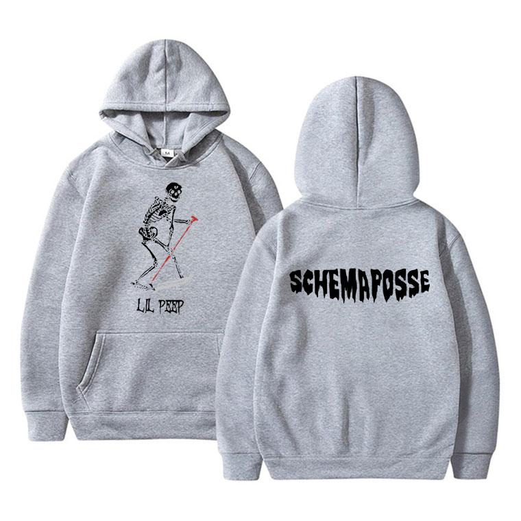 Рэппер Lil Peep Череп Графический принт Толстовки Осень Зима Унисекс Женщины Хип-Хоп Винтаж Уличная Одежда Унисекс Негабаритный Толстовка с Капюшоном