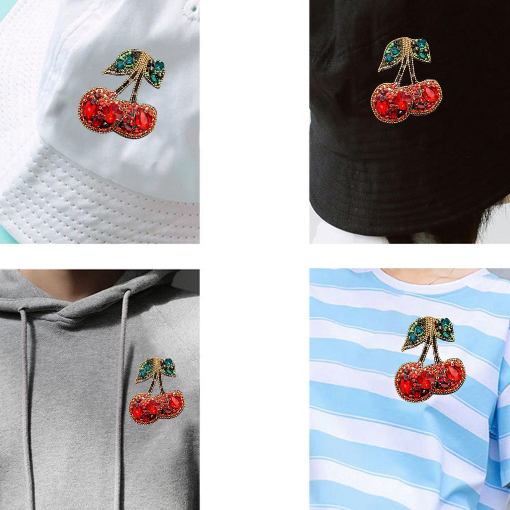 Элегантная стразовая нашивка на ткань в виде вишни, пришивная аппликация для женщин, для любителей рукоделия, модных дизайнеров, наборы для ручной работы