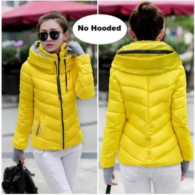 Зимняя куртка женская одежда женские парки утепленная верхняя одежда однотонные пальто короткие женские тонкие хлопковые подбитые базовые топы