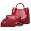 Women's Bag New Fashion Crocodile Pattern Four-piece Set, Mother and Child Bag, Shoulder Portable Messenger Bag
