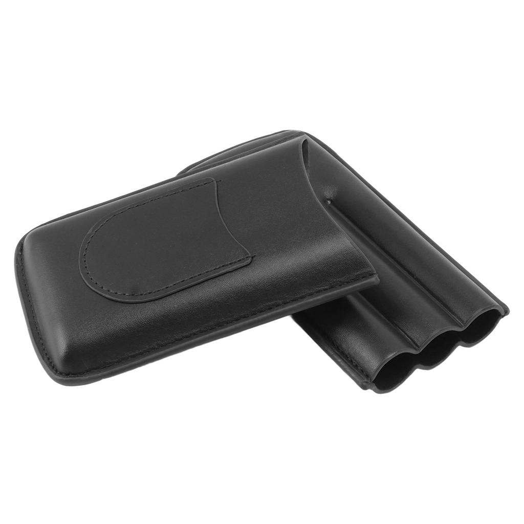Cigarette Case Leather 3pcs Capacity Portable Cigar Storage Box with for Outdoor