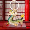 Металлическая инкрустация Счастливый китайский брелок инкрустация стразами Китайский дракон брелок сумка