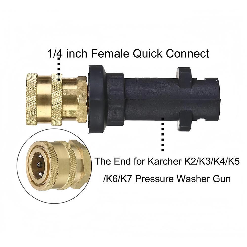 Набор переходников для пенной насадки на мойку высокого давления Karcher K2 K3 K4 K5 K6 K7, быстроразъемное соединение с цветными насадками