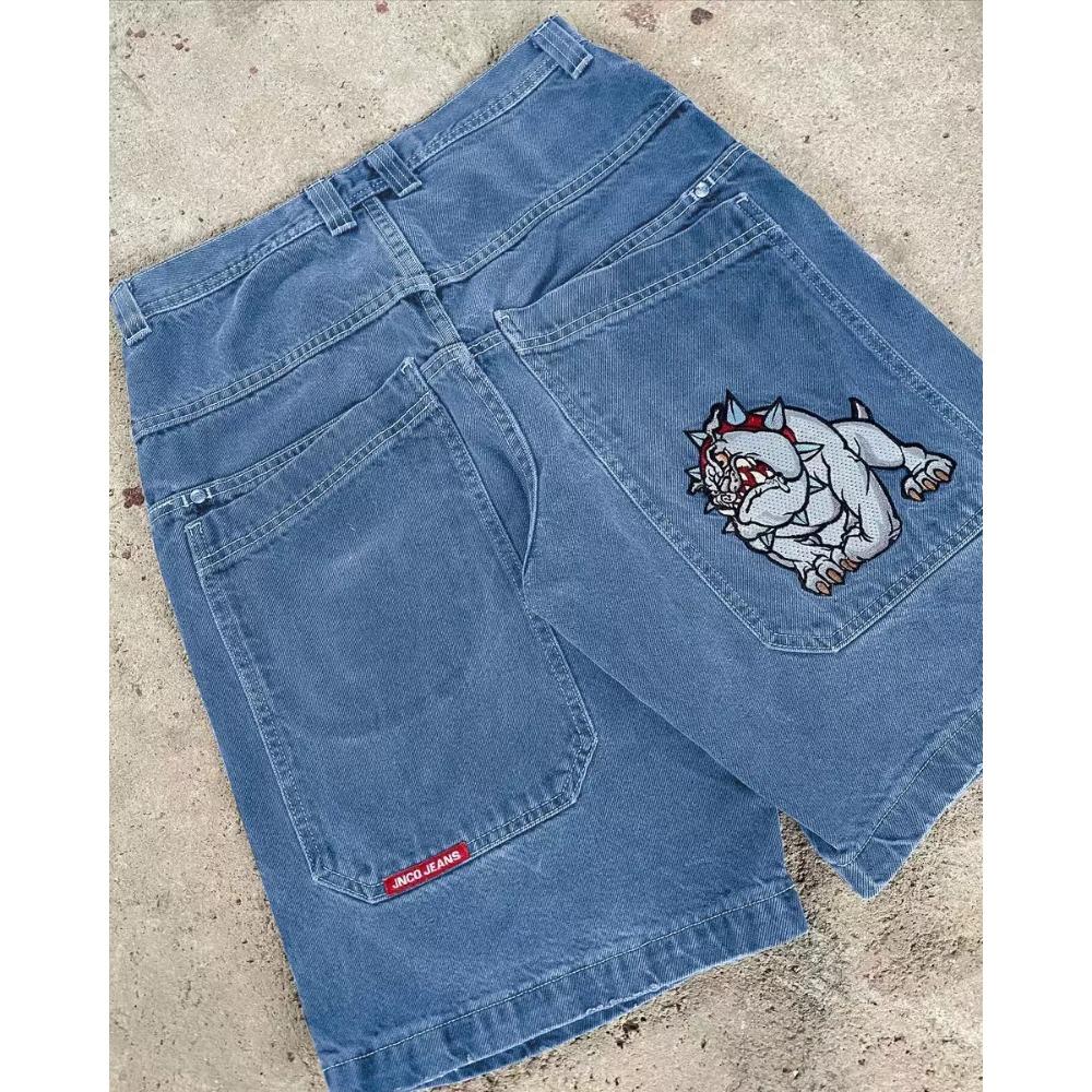 Хип-хоп ретро джинсовые шорты Y2k синяя стирка широкие прямые рабочие брюки мужские и женские уличные шорты одежда