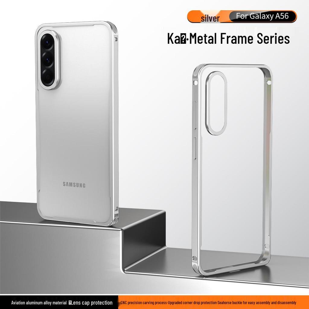 Противоударный металлический каркас с защитой линз для Samsung A56/A36 с функцией теплоотвода