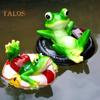 Floating Frog Statue Resin Cartoon Relaxing Frog Ornament Pond Floating Frog Figurine for Aquarium Garden Pool Water Feature Decor