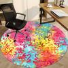 1pc Tie Dye Pattern Chair Carpet for Office, Round Non Slip Durable Large Size Office Carpet, Suitable for Office