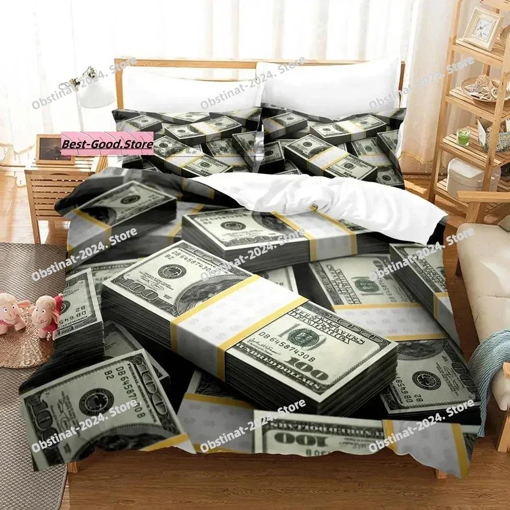 Постельное белье Dolar Single Twin Ful Quen King-Sized Размеры Размеры Комплект постельного белья Взрослый Детская спальня Комплекты пододеяльников 3D печать Деньги Комплект простыней