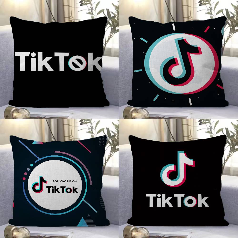 Подушка с логотипом T-TikToks Аниме-подушка Подушка для изголовья дивана-кровати Чехол для подушки Чехол для подушки 45x45 см Мода