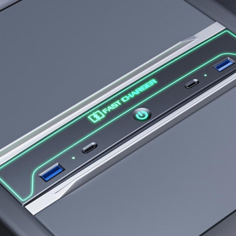 USB-концентратор для центральной консоли со сдвижной крышкой, многопортовая станция быстрой зарядки, зарядный хаб для центральной консоли, для модели автомобиля 3