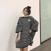 Plus Size Striped Short Sleeve Tops Summer Loose Pullovers O-neck Oversized Women's Clothing Streetwear Casual T-Shirts