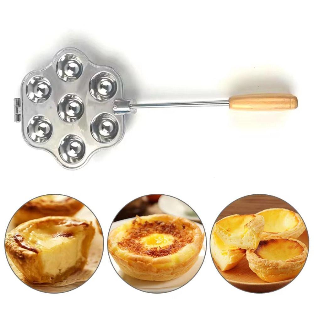7/12/16 Holes Egg Tart Mold Long Handle Walnut Cookie Maker Mini Muffins Baking Mold Home Bakery