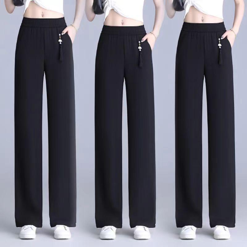 High Waist Slim Wide-Leg Pants for Women, Spring/Summer.