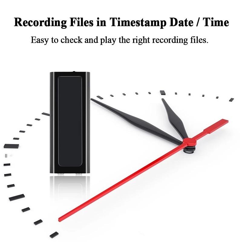 Мини-диктофон с зажимом, 25 часов, 8 ГБ, 16 ГБ, 32 ГБ, временная метка, маленький активированный USB-флеш-накопитель, ручка для записи, Ditachphone, Mp3-плеер