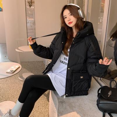 Зимняя толстовка с капюшоном большого размера 0 кг жира M пуховая хлопковая одежда женская хлопковая одежда средней длины и длинная утолщенная теплая хлопковая куртка прилив