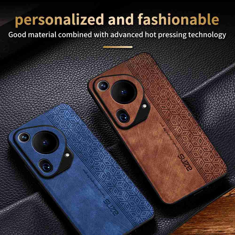 Кожаный чехол для Huawei Pura 70 Ultra, ультратонкий защитный чехол с кубическим узором для Huawei P60 Art Pura 70 Pro Plus, чехол