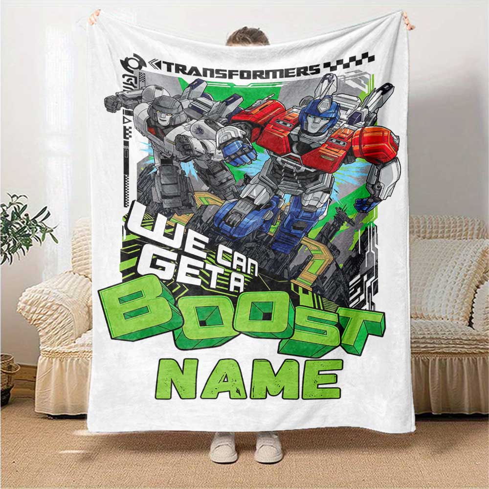 Transformers Fans (17) Personalized Name Blanket Cozy Customizable Blanket Ultra-Soft Versatile for Bed Home Decor Picnics Living Room