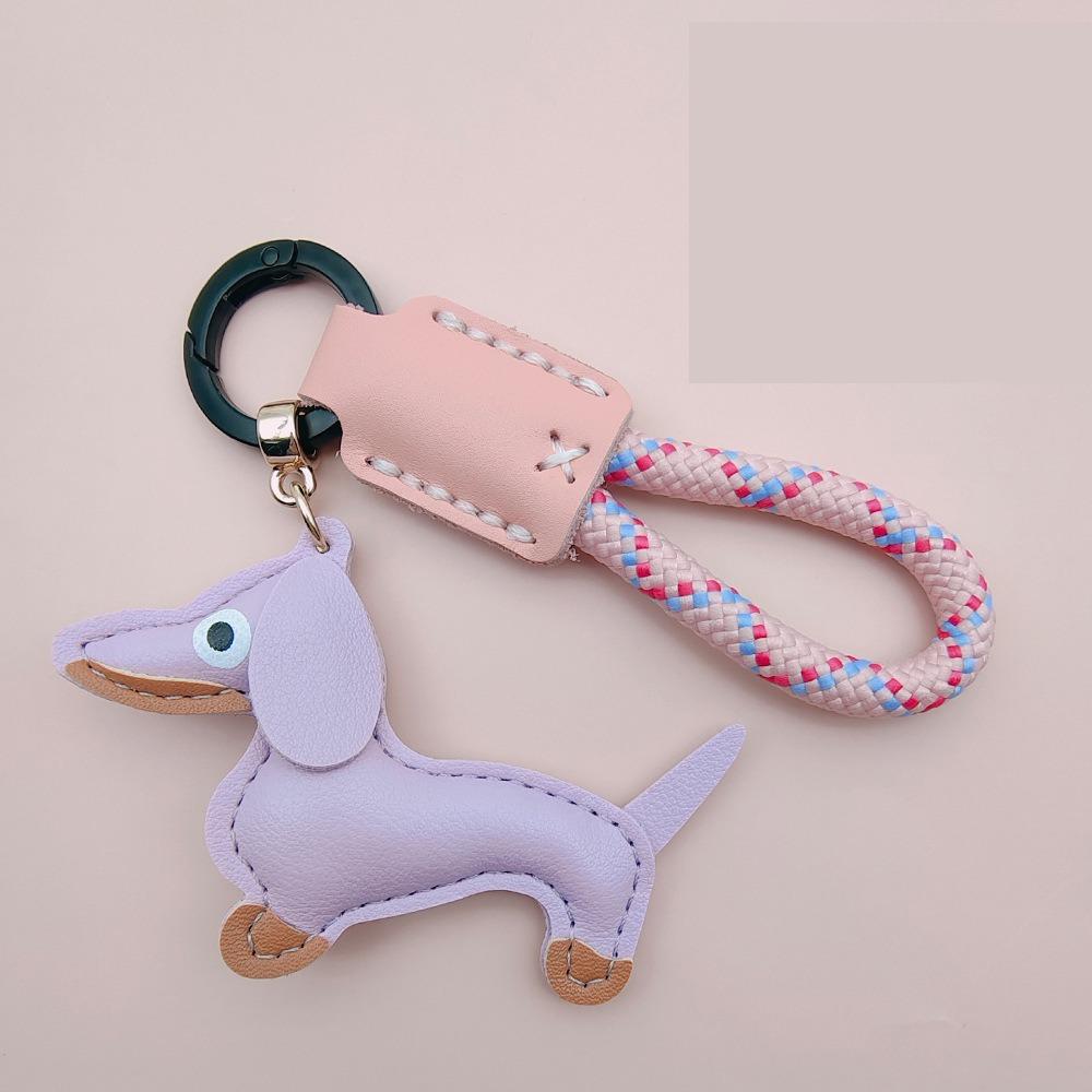 Модный брелок для ключей в виде таксы, мультяшный щенок, сумка, подвеска из искусственной кожи, вешалка, украшение для сумки
