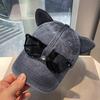 New Cat Ears Sunglasses Baseball Cap Y2K Cotton Washed Pilot Snapback Caps Gorras Women And Men Outdoor Sunshade Sun Hats Unisex