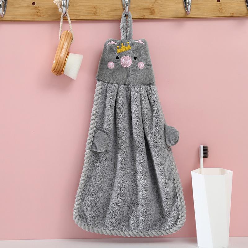 Charming Cartoon Hand Towels for Kids - Absorbent Coral Fleece Towels for Kitchen & Bathroom