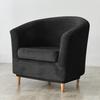 Club Armchair Cover, Velvet, Black
