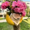 Mini Swing Face Planter Pot Hanging Head Planter Smile Face Hanging Hammock Planter for Indoor Outdoor Plant Succulent Pots