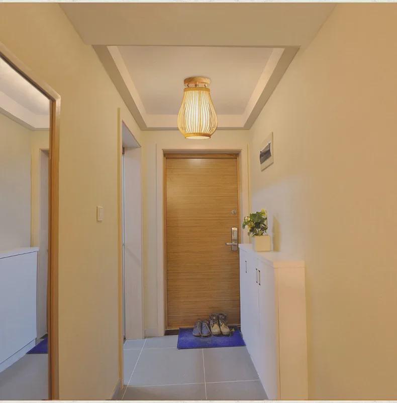 Bamboo Weave Ceiling Lamp: Chandelier for Homes, Tea Shops, or Private Rooms; Japanese Tatami Style.