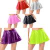 Womens Latex Skirt for Rave Party Club Dance Stage Performance Costume Ladies Wetlook Patent Leather Flared Mini Skirts