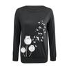 Printing Sweater Round Neck Pullover Top Casual Long-sleeved Women's T-shirt