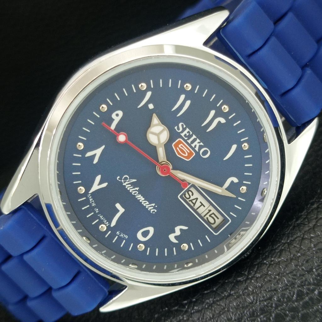 ВИНТАЖНЫЕ АВТОМАТИЧЕСКИЕ SEIKO 5 6309A ЯПОНИЯ МУЖСКИЕ ОТРЕМОНТИРОВАННЫЕ СИНЕГО ЦВЕТА a442435-1