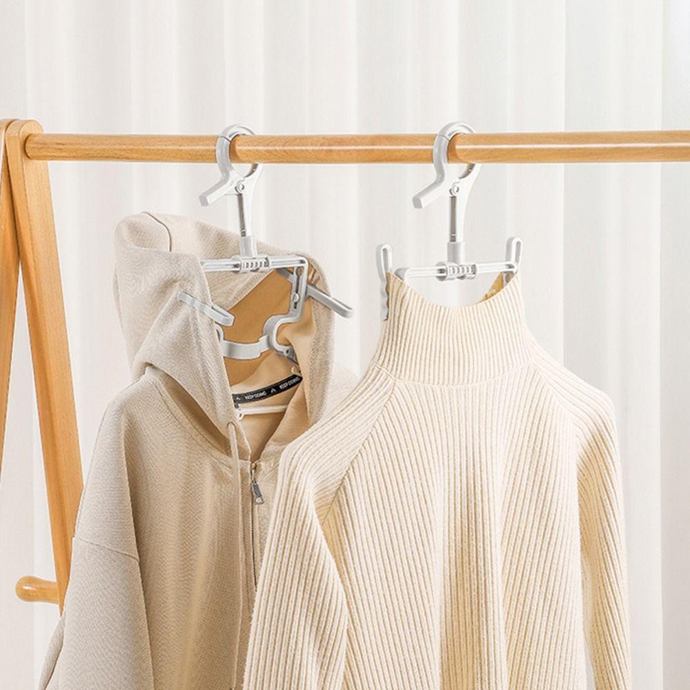 2Pcs Rotatable Folding Hoodie Hanger Plastic Clothes Hangers High-neck Sweater Hanger  Travel