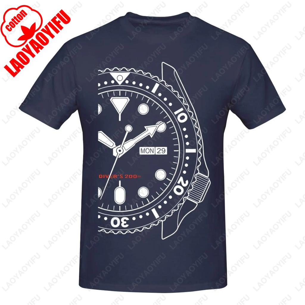 For Skx007 Watch Fans  Unisex TShirt Summer Mens TShirt Fashion Crew Neck Short Sleeve Classic Black Humor Retro Style