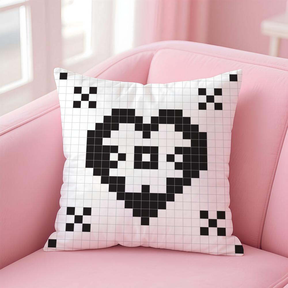 Pixel art print texture Cushion Cover Pillow Case Soft Friendly Fabric  Concealed Zipper