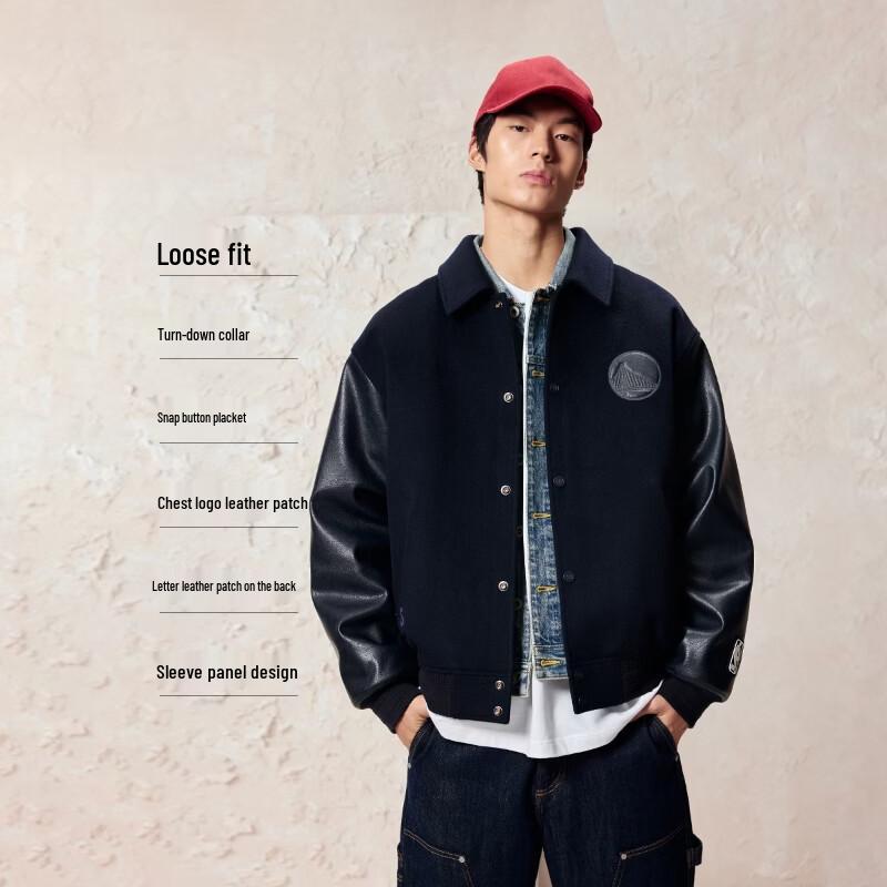 Мужское пальто Jack & Jones из смесовой шерсти с лацканами, коллаборация с НБА