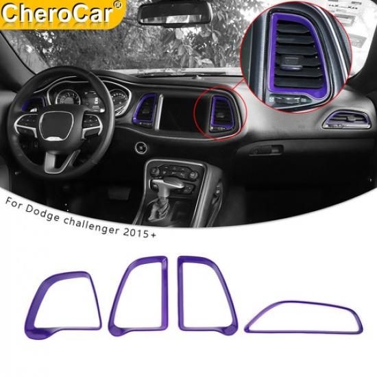 Console Air Condition A/C Vent Trim Cover Ring for Dodge Challenger 2015+ Purple