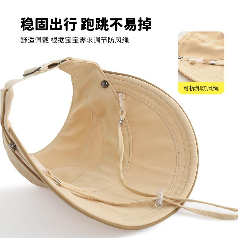 Летняя детская шляпа с открытым верхом, дышащая солнцезащитная шляпа, шляпа для защиты от солнца для девочки с ветрозащитной веревкой, детская шляпа, шляпа от солнца, шляпа